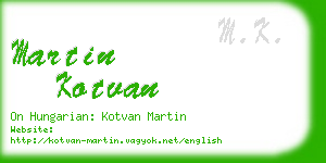 martin kotvan business card